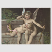 2 ook zittende retro cupids tissuepapier (Voorkant)