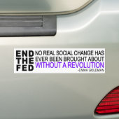 2 op 1! EIND DE FED + Emma Goldman citaat Bumpersticker (Op auto)