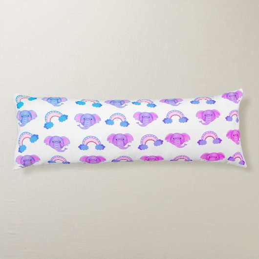 2 op 1 Rainbogen en olifantenkoppen Lichaamskussen (Achterkant)