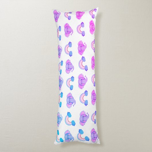 2 op 1 Rainbogen en olifantenkoppen Lichaamskussen (Achterkant (Verticaal))