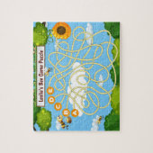 2 op 1, schattig kleurrijk honingbijen- en bijenwi legpuzzel (Verticaal)