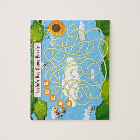 2 op 1, schattig kleurrijk honingbijen- en bijenwi legpuzzel (Verticaal)