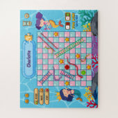 2 op 1, zeemeerminnsladders onder het zee spel, legpuzzel (Verticaal)