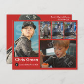 2-opgeruimd Kinder acteur-ModelSjabloon Headshot Briefkaart (Voorkant / Achterkant)