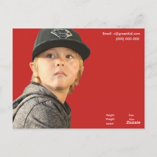 2-opgeruimd Kinder acteur-ModelSjabloon Headshot Briefkaart (Achterkant)