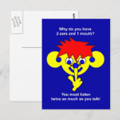 2 oren 1 mond briefkaart (Voorkant / Achterkant)