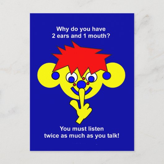 2 oren 1 mond briefkaart (Voorkant)