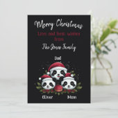 2 Ouders 1 Kind - Kerstmis Familie Feestdagenkaart (Staand voorkant)