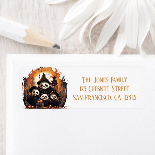 2 Ouders 2 Kinder - Halloween retour adreslabels Etiket (Insitu)