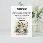 2 Ouders 2 Kinderen - Watercolor Familie Verjaarda Bedankkaart (Staand voorkant)