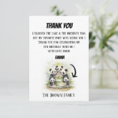 2 Ouders 3 Kinder - Waterverf Verjaardag Bedankkaart (Staand voorkant)