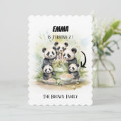 2 Ouders 3 Kinder - Waterverf Verjaardag Kaart (Staand voorkant)