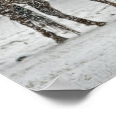 2 Paarden buiten in de winter tijdens het sneeuwwe Poster (Hoek)