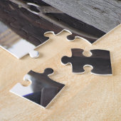 2 Paarden die op een hek kauwen Legpuzzel (Zijkant)