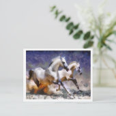 2 paarden galoping briefkaart (Staand voorkant)
