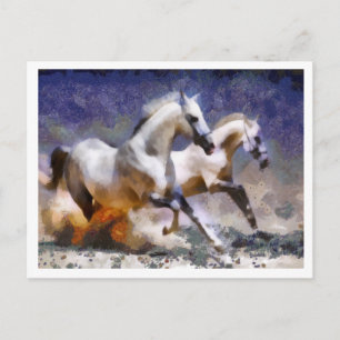 2 paarden galoping briefkaart