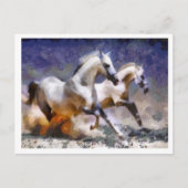 2 paarden galoping briefkaart (Voorkant)