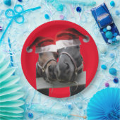 2 paarden met kerstcadeauPetten Papieren Bordje (Feest)