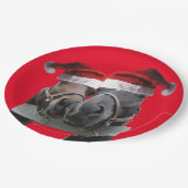 2 paarden met kerstcadeauPetten Papieren Bordje (Gekanteld)