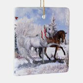 2 Paardenscènes Holiday-Ornament Keramisch Ornament (Rechts)