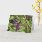 2 paarse bloemen kaart (Gele Bloem)