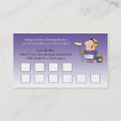 #2 Paarse Cartoon Maid House Cleaning Customer Loy Klantenkaartje (Achterkant)