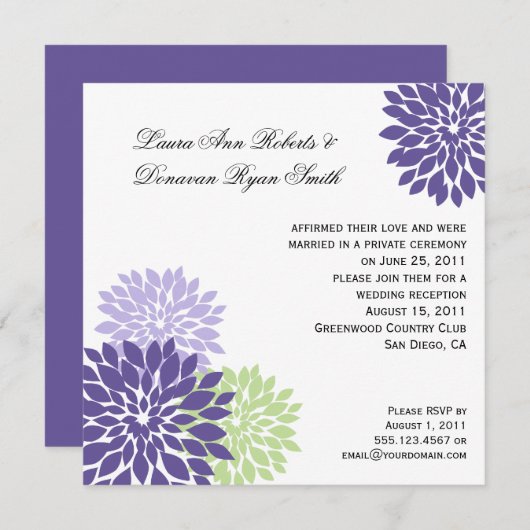 #2 Paarse lavendel groene bloemblaadjes Kaart (Voorkant / Achterkant)