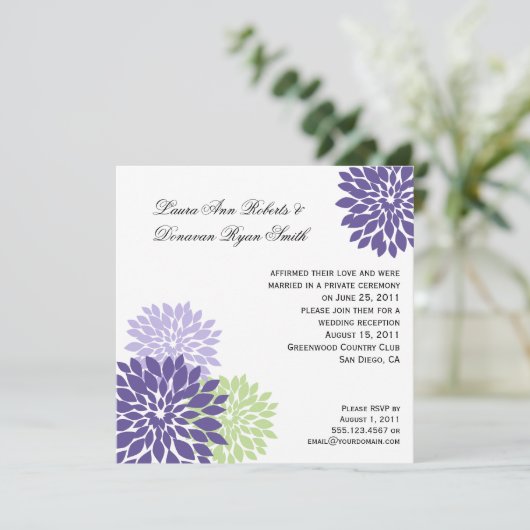 #2 Paarse lavendelgroene bloemblaadjes Kaart (Staand voorkant)