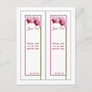 2 Paarse Orchidee Bladwijzer Save the Date Aankondigingskaart