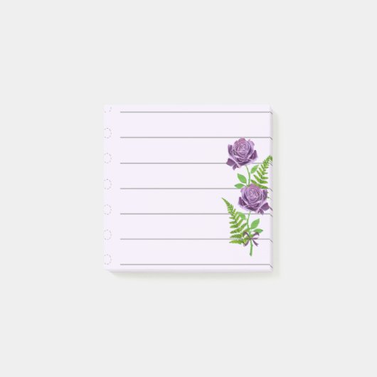 2 Paarse Rozen met varens Post-it® Notes (Voorkant)