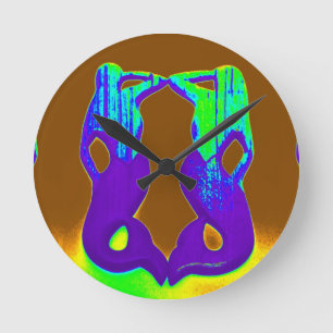 2 paarse uitkijkzeeën ronde klok