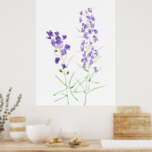 2 paarse wilde bloem waterverf poster (Keuken)