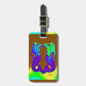 2 paarse zeemeerminnen bagagelabel (Voorkant verticaal)