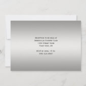 #2 Paarse Zilveren Bloemen Swirls Bruiloft Kaart (Achterkant)