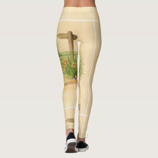 2 paasbunnies op lammeren leggings (Achterkant)
