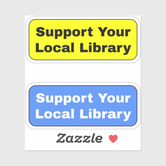 2-pack - Steun uw lokale bibliotheek Sticker (Vel)