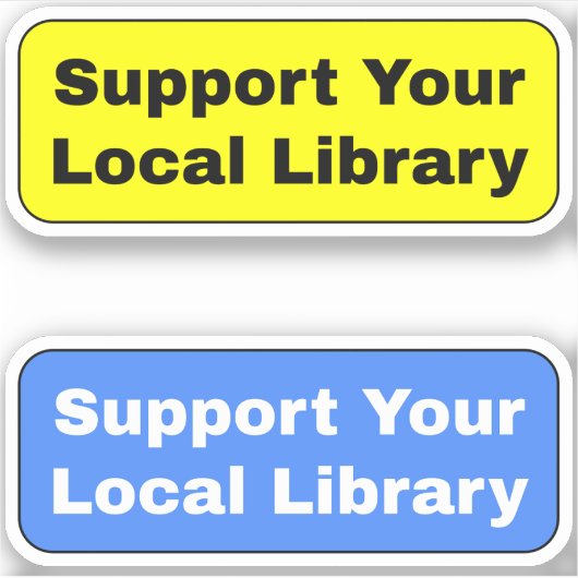 2-pack - Steun uw lokale bibliotheek Sticker (Voorkant)
