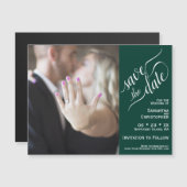 2 Pane Fotobruiloft Save the Date Smaragdmagneet (Voorkant / Achterkant)