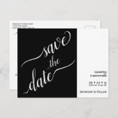 2 Pane Minimale Zwart & Wit Bruiloft Save the Date Briefkaart (Voorkant / Achterkant)