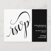 2 Pane Minimalistische Zwart & Wit Bruiloft RSVP Briefkaart (Voorkant)