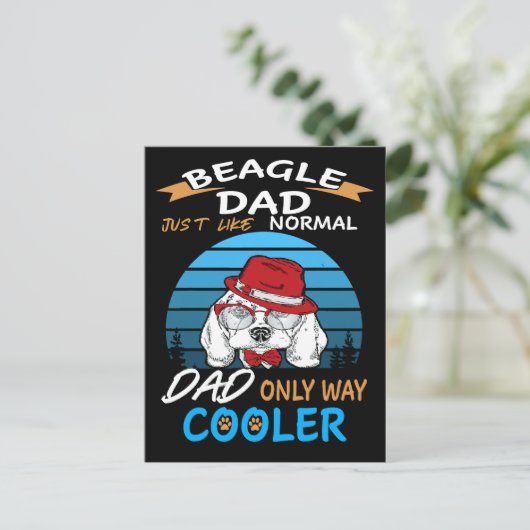 2 Papa Beagle Pa Cooler Briefkaart (Staand voorkant)