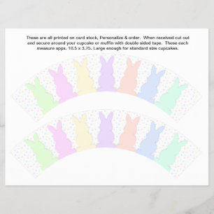 2 Pastel Konijnen Baby Personaliseer Cupcake Verpa Flyer