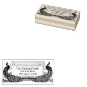 2 pauwen Art Nouveau naam retouradres  Rubberstempel (Gestempeld)