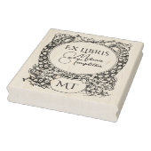 2 pauwen omringen potplant Ex Libris naam Rubberstempel (Stempel)