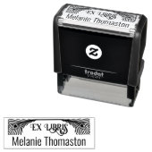 2 Pauwenveren Art Nouveau Ex Libris Bibliotheek Zelfinktende Stempel (In situ)