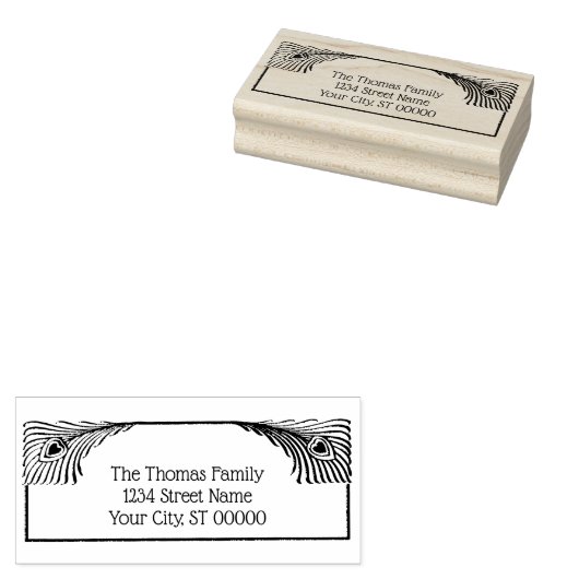 2 Pauwveren Lijst Art Nouveau Naam Adres Rubberstempel (Gestempeld)