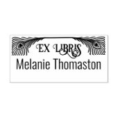 2 Peacock Feathers Art Nouveau Ex Libris Bibliothe Rubberstempel (Afrduk)