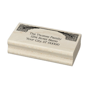 2 Peacock veren Art Nouveau Rubberstempel