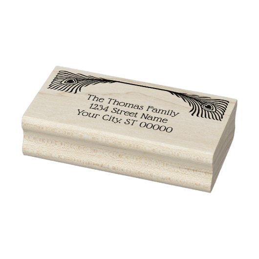 2 Peacock veren Art Nouveau Rubberstempel (Stempel)