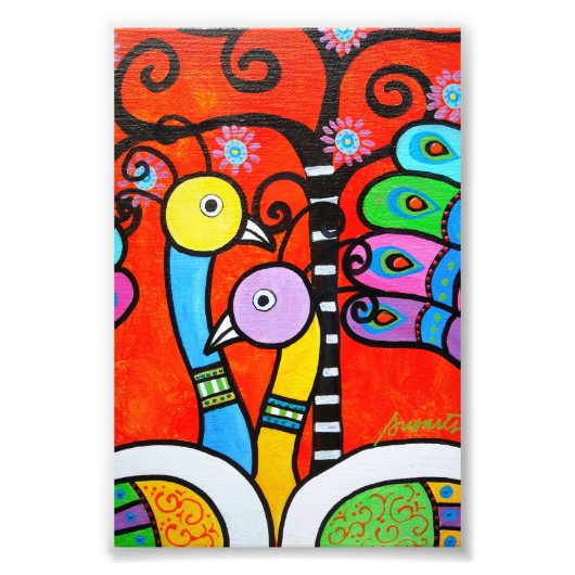 2 Peacocks Foto Afdruk (Voorkant)